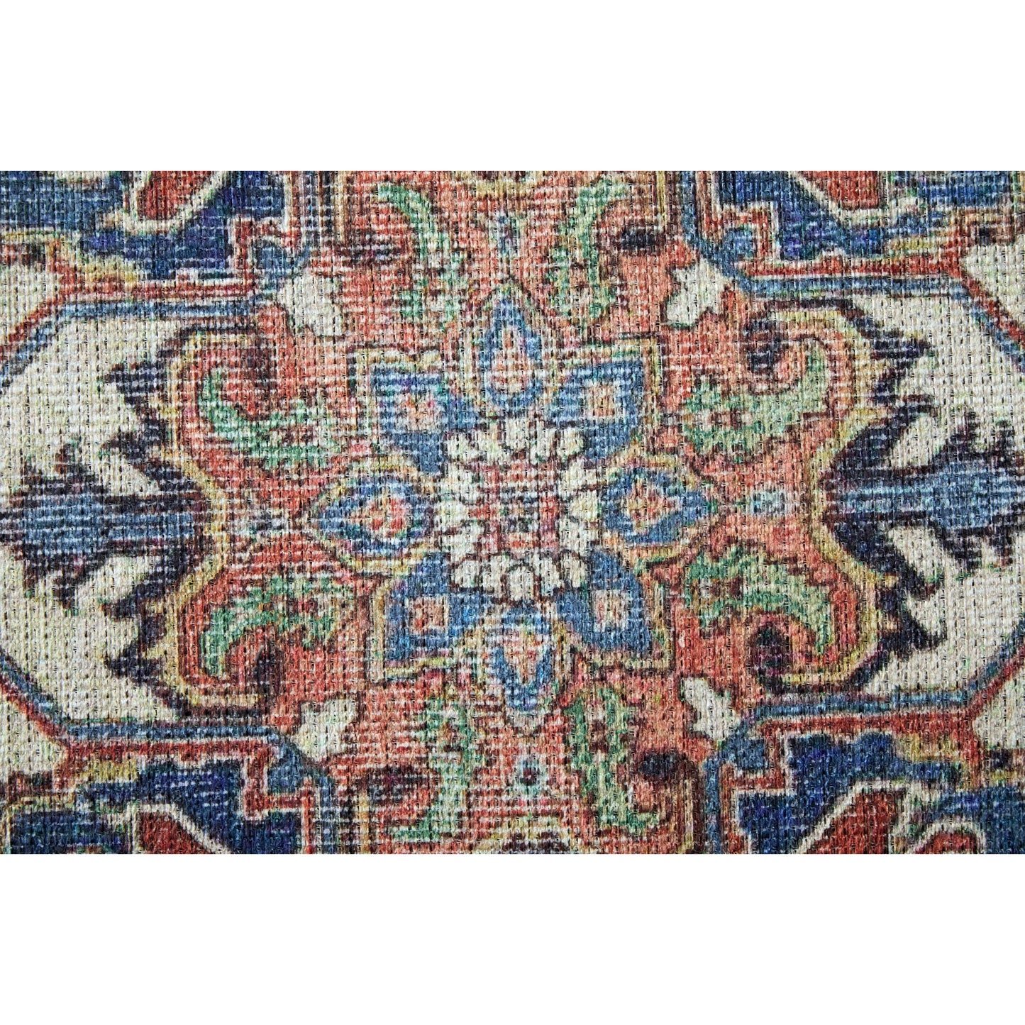 012 SI-1752769,SI-1752770 | Closeup | Percy Transitional Rug - 39AHF by Feizy in blue, red, ivory. Made from polyester in a unique style.