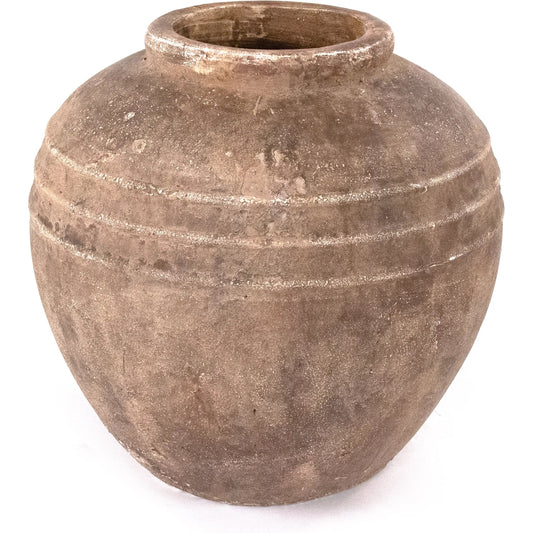 Distressed Rustic Towny Brown Jar by Zentique in rustic. Made from stoneware in a rustic style.