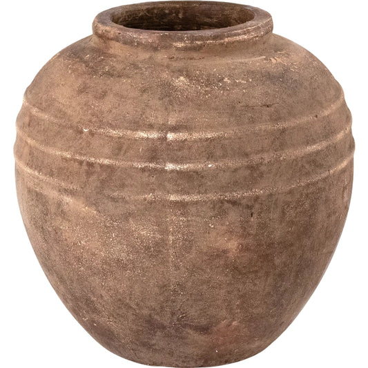 Distressed Rustic Towny Brown Jar by Zentique in rustic. Made from stoneware in a rustic style.