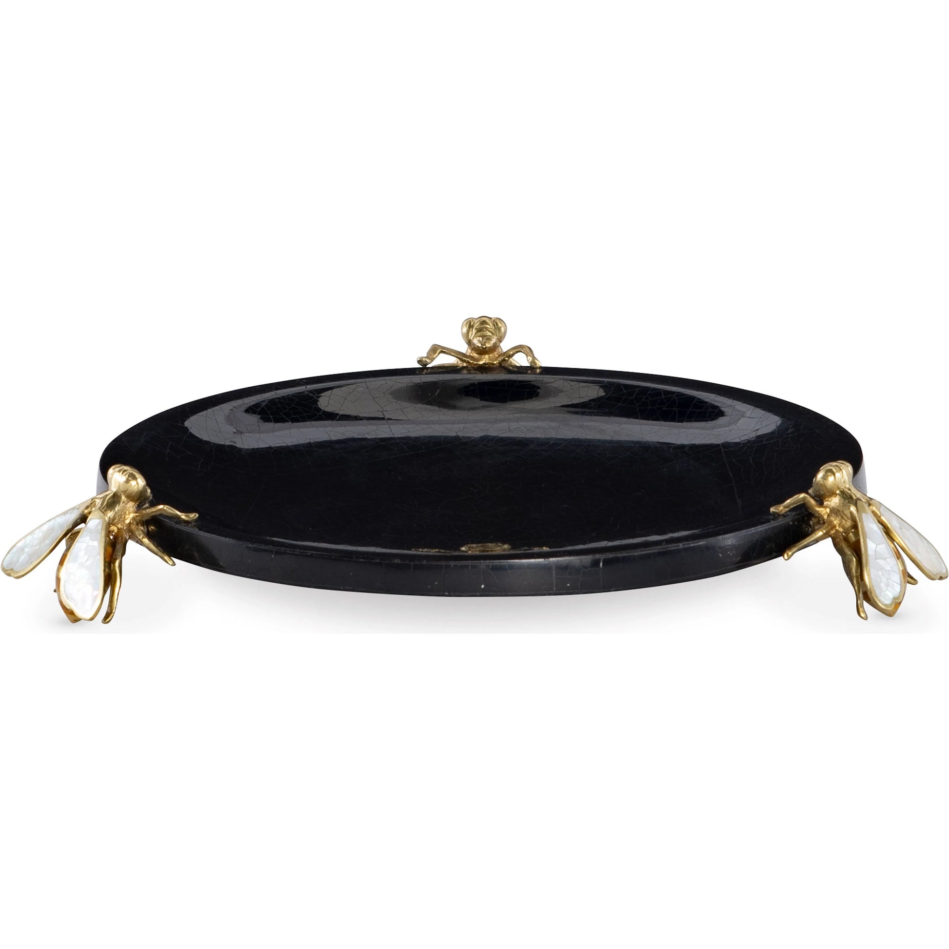 Brass Bumblebee Dish by Maitland-Smith in black penshell, mother of pearl, brass. Made from unique in a eclectic & global style.