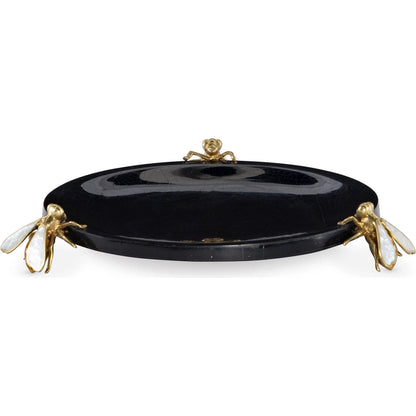 Brass Bumblebee Dish by Maitland-Smith in black penshell, mother of pearl, brass. Made from unique in a eclectic & global style.