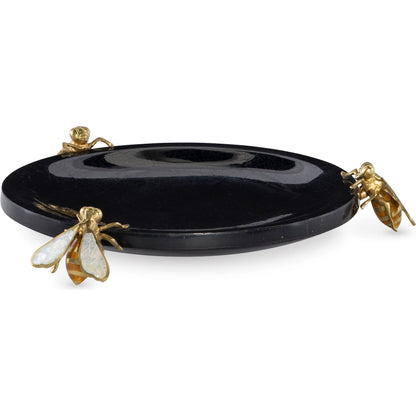 Brass Bumblebee Dish by Maitland-Smith in black penshell, mother of pearl, brass. Made from unique in a eclectic & global style.