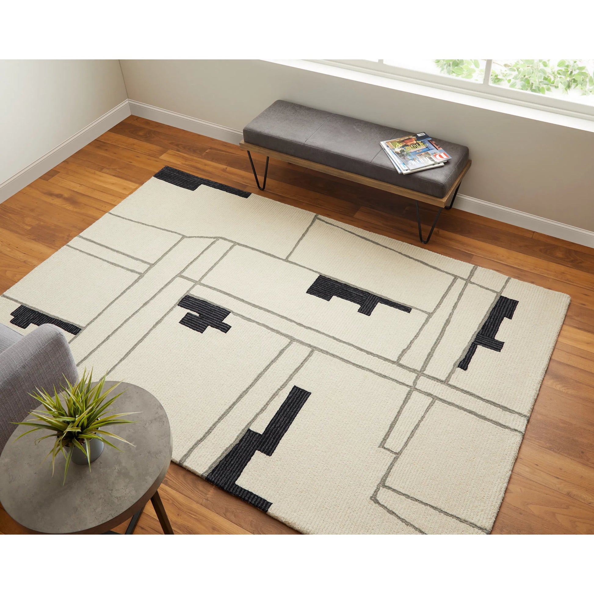 Maguire Transitional Rug - 8902F by Feizy in ivory, gray, taupe. Made from wool, nylon in a unique style.