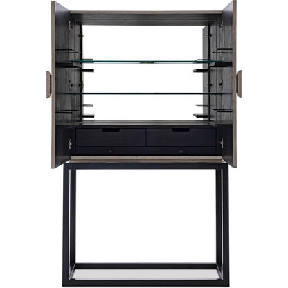 Alistar Bar Cabinet by Maitland-Smith in cerused oak. Made from unique in a transitional style.