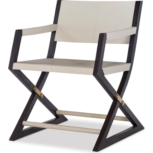 Jude Desk Chair by Maitland-Smith in light grey, black walnut. Made from unique in a unique style.