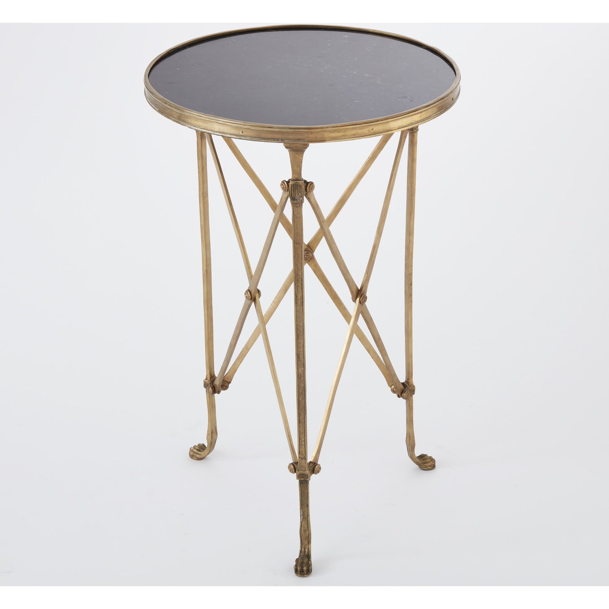 Directoire Table by Global Views in brass. Made from unique in a transitional style.
