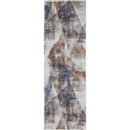 Gilmore Color Block Rug - 39MKF by Feizy in blue, ivory, taupe. Made from polypropylene in a unique style.