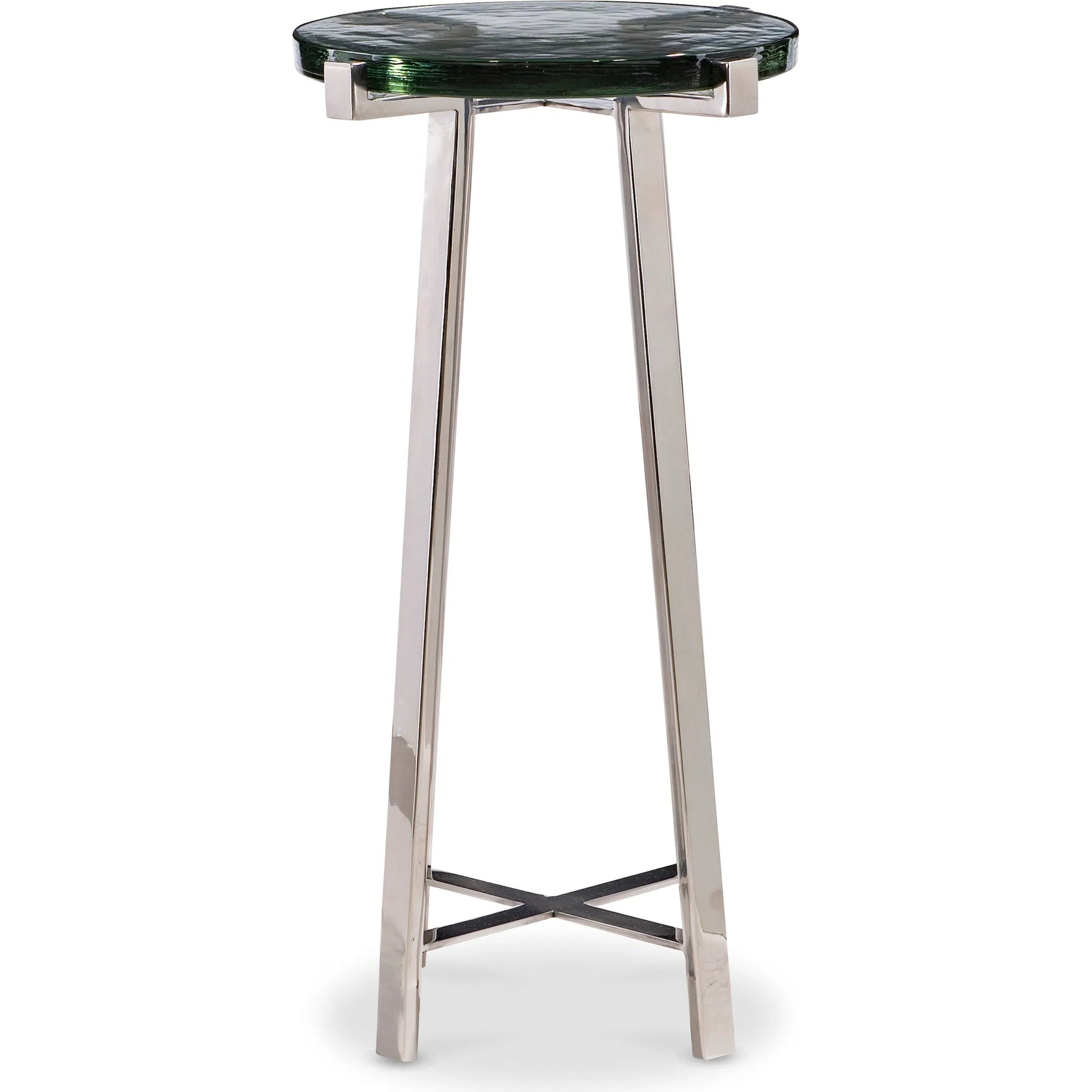 Dex Spot Table by Maitland-Smith in polished nickel. Made from unique in a modern style.