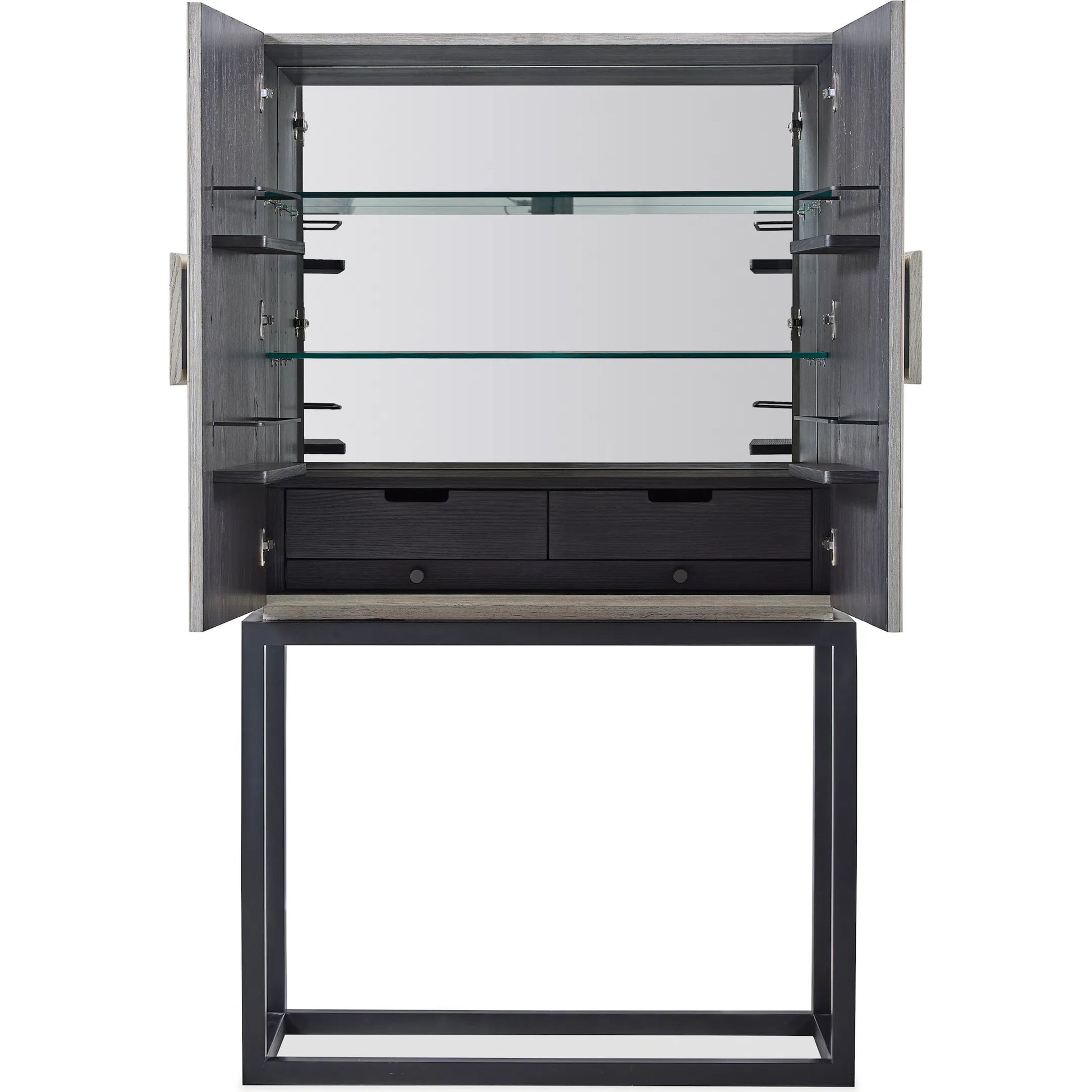 Apollo Bar Cabinet by Maitland-Smith in vellum. Made from unique in a transitional style.