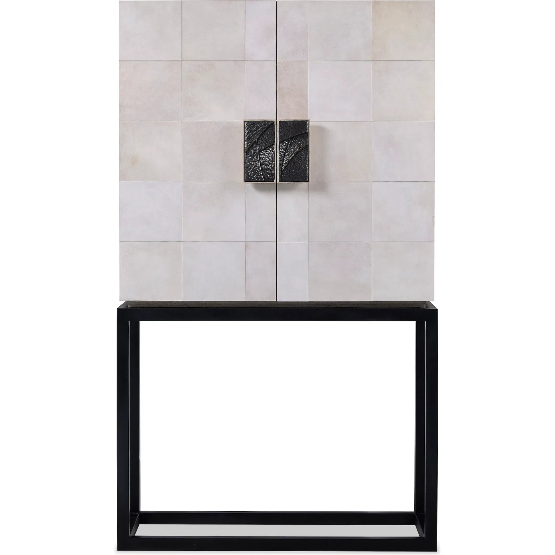 Apollo Bar Cabinet by Maitland-Smith in vellum. Made from unique in a transitional style.