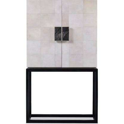Apollo Bar Cabinet by Maitland-Smith in vellum. Made from unique in a transitional style.