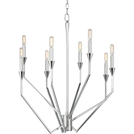 Archie Chandelier by Hudson Valley. Made from brass in a modern style.
