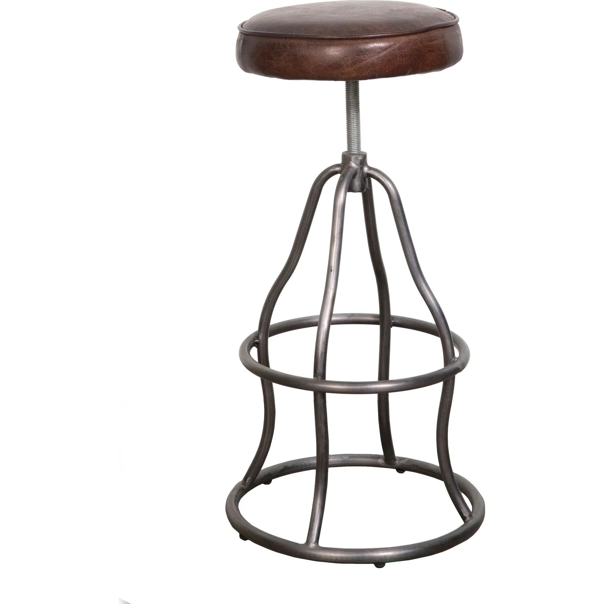 Bowie Bar Stool by LH Imports. Made from leather, metal in a rustic style.