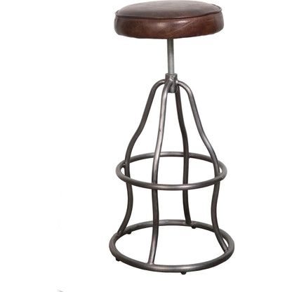 Bowie Bar Stool by LH Imports. Made from leather, metal in a rustic style.