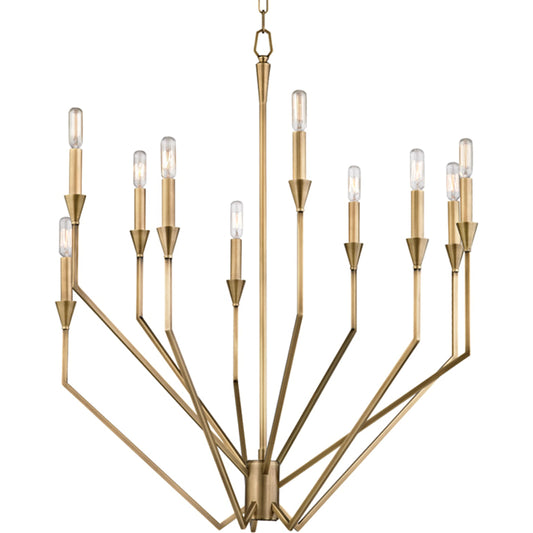 Archie Chandelier by Hudson Valley. Made from brass in a modern style.
