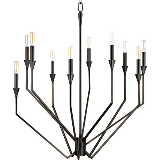 Archie Chandelier by Hudson Valley. Made from brass in a modern style.