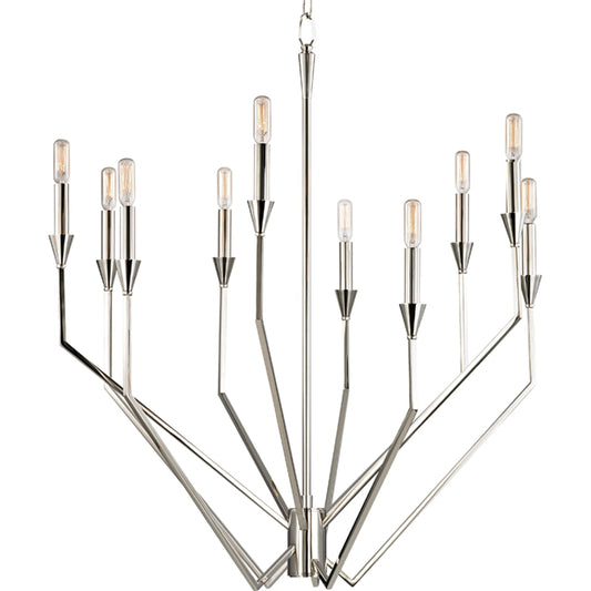 Archie Chandelier by Hudson Valley. Made from brass in a modern style.