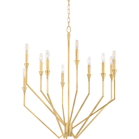 Archie Chandelier by Hudson Valley. Made from brass in a modern style.