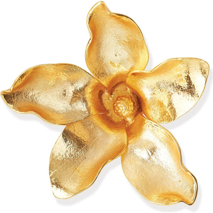 Magnolia Flower Wall Decor by Global Views in antique brass, gold. Made from brass in a modern style.