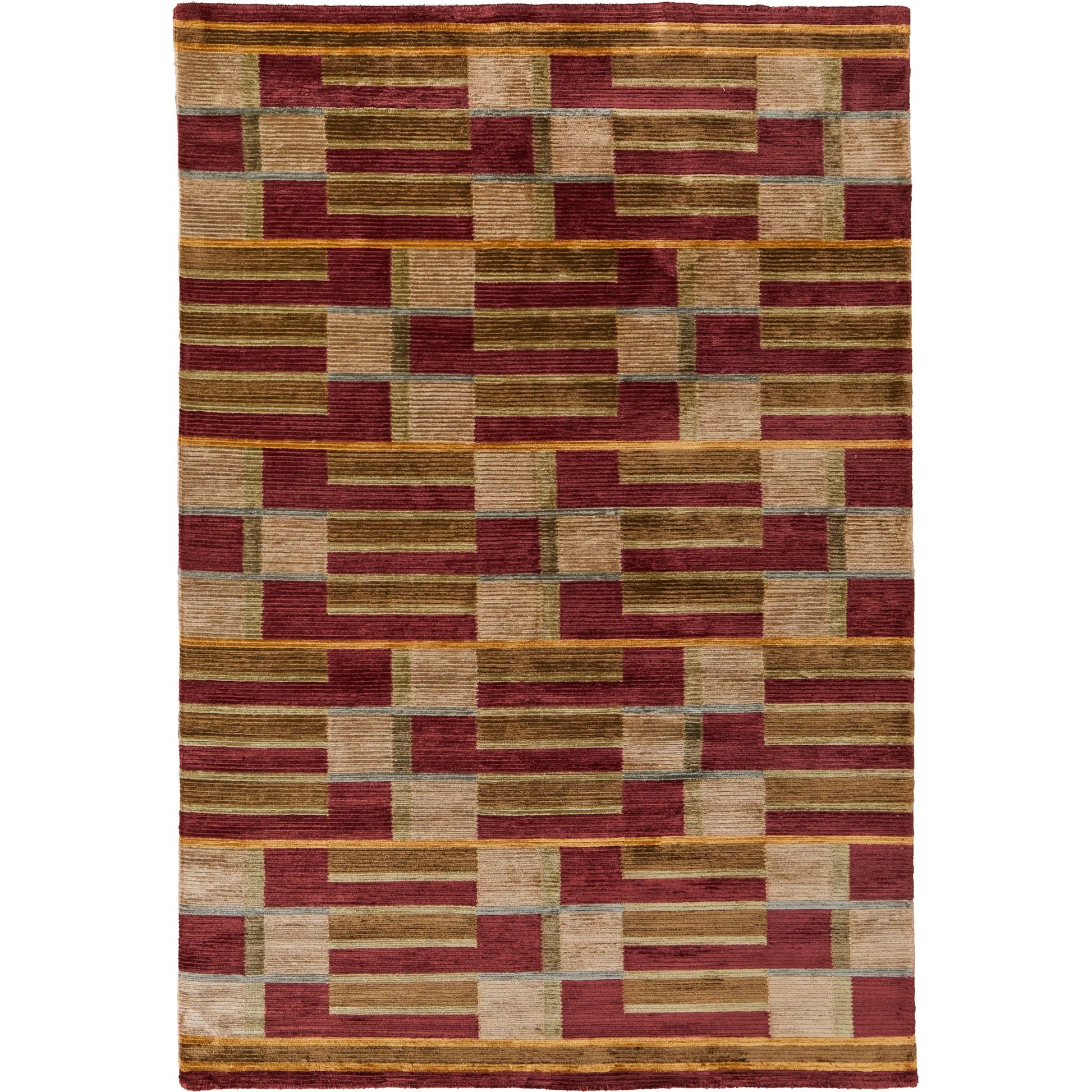 Keystone - 7174F by Feizy in red, gold. Made from wool, viscose in a unique style.