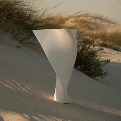 Euphonious Vase by Global Views in matte white and white. Made from unique in a modern style.