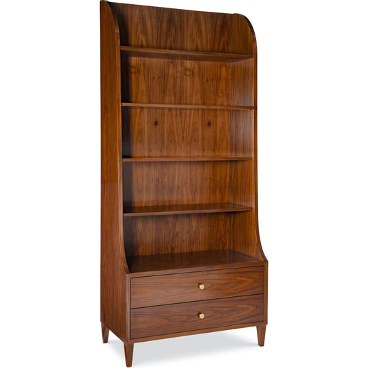 Bennet Book Shelf by Maitland-Smith in polished walnut. Made from unique in a unique style.