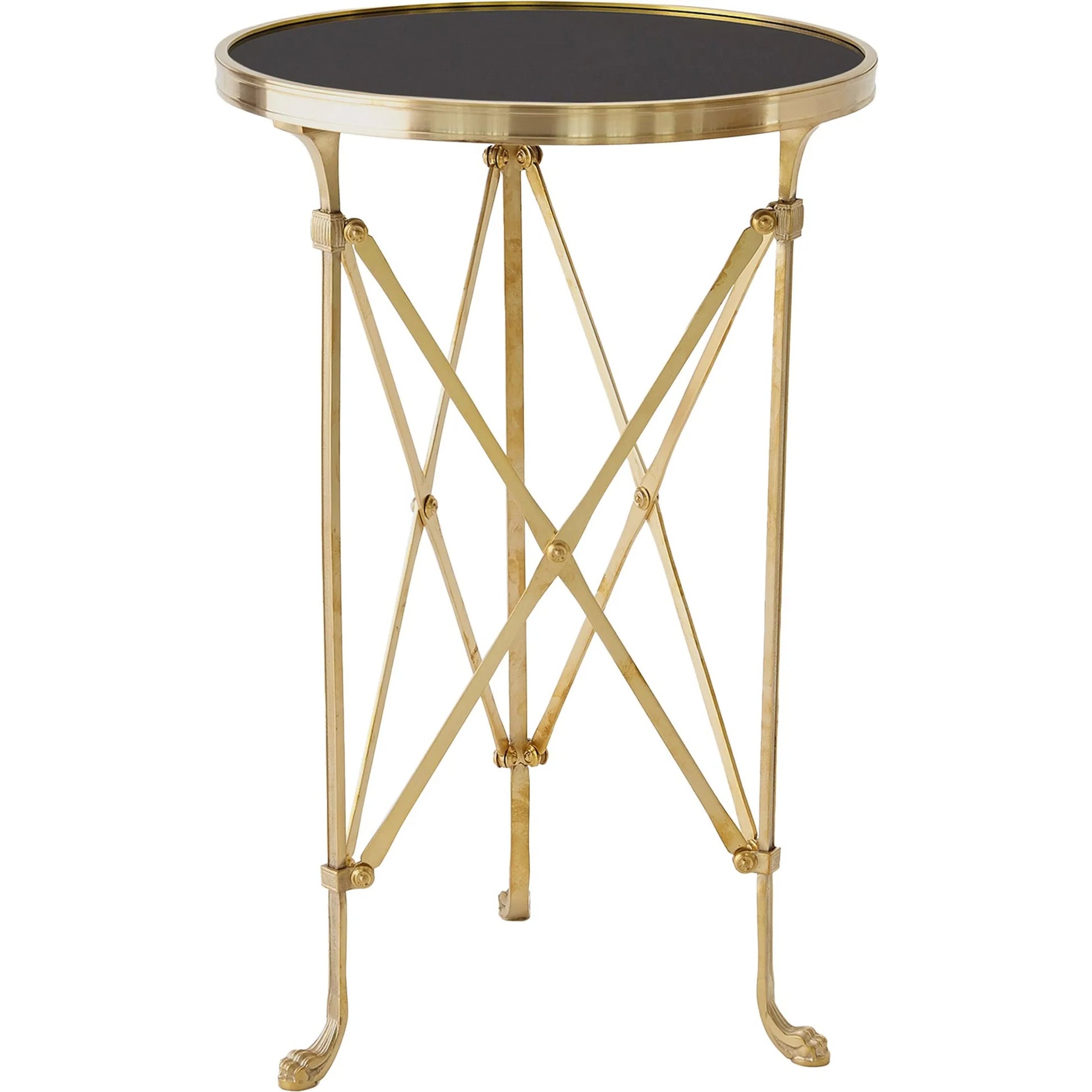 Directoire Table by Global Views in brass. Made from unique in a transitional style.