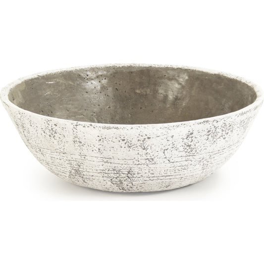 Round Bowl by Zentique in off-white, brown and granular glay. Made from granular glay in a cottage & farmhouse style.