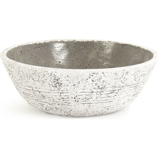Round Bowl by Zentique in off-white, brown and granular glay. Made from granular glay in a cottage & farmhouse style.