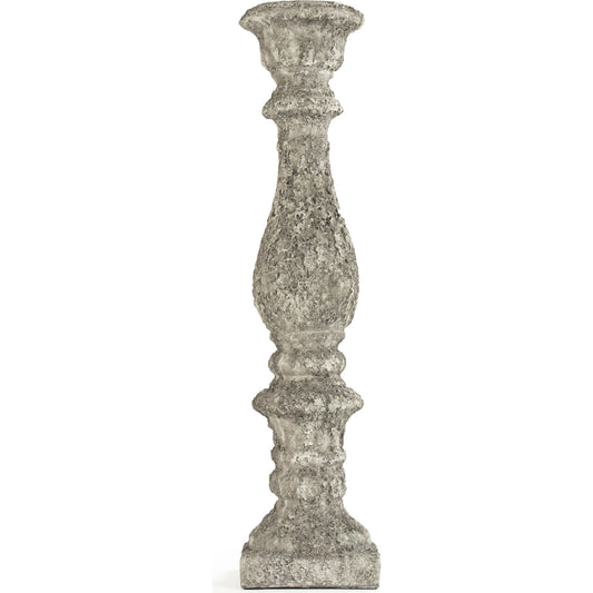Candle Holder in Grey by Zentique in gray and polyresin. Made from polyresin in a cottage & farmhouse style.