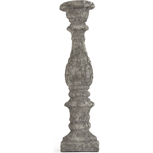 Candle Holder in Grey by Zentique in gray and polyresin. Made from polyresin in a cottage & farmhouse style.