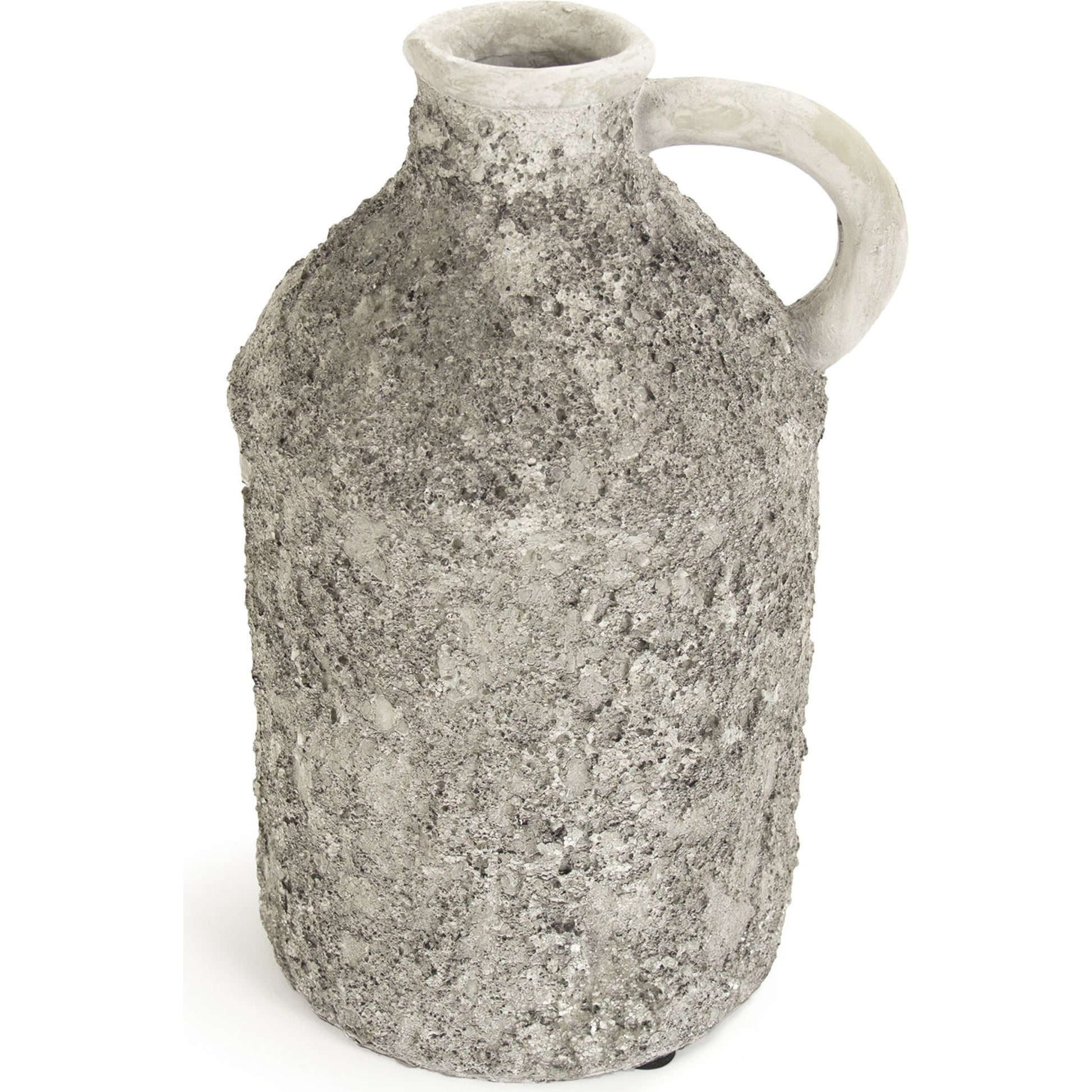 Round Pitcher in Grey by Zentique in gray and polyresin. Made from polyresin in a cottage & farmhouse style.