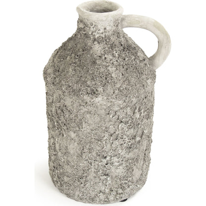 Round Pitcher in Grey by Zentique in gray and polyresin. Made from polyresin in a cottage & farmhouse style.