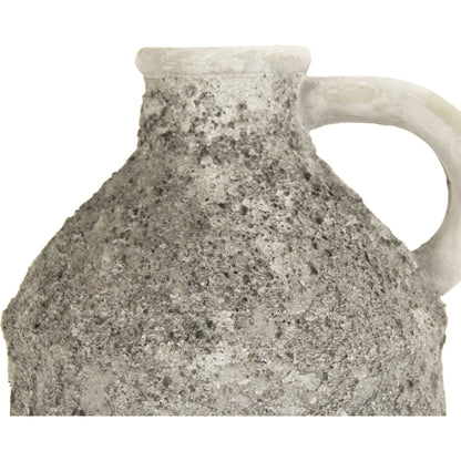 Round Pitcher in Grey by Zentique in gray and polyresin. Made from polyresin in a cottage & farmhouse style.