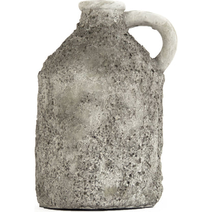 Round Pitcher in Grey by Zentique in gray and polyresin. Made from polyresin in a cottage & farmhouse style.