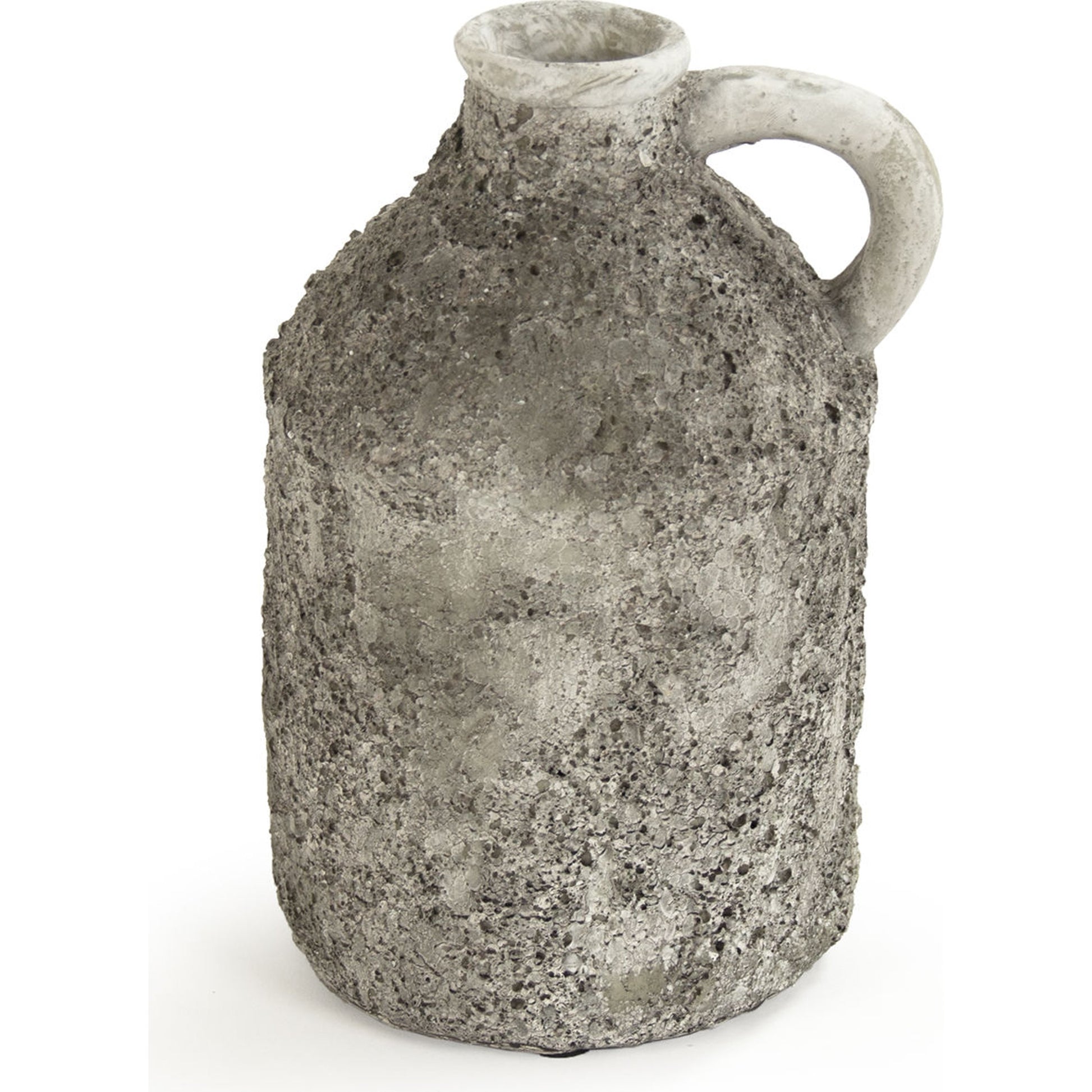 Round Pitcher in Grey by Zentique in gray and polyresin. Made from polyresin in a cottage & farmhouse style.