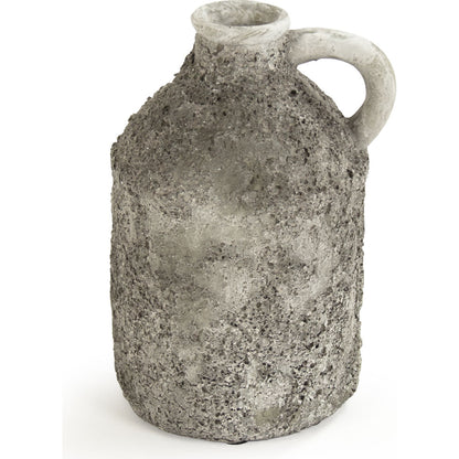 Round Pitcher in Grey by Zentique in gray and polyresin. Made from polyresin in a cottage & farmhouse style.