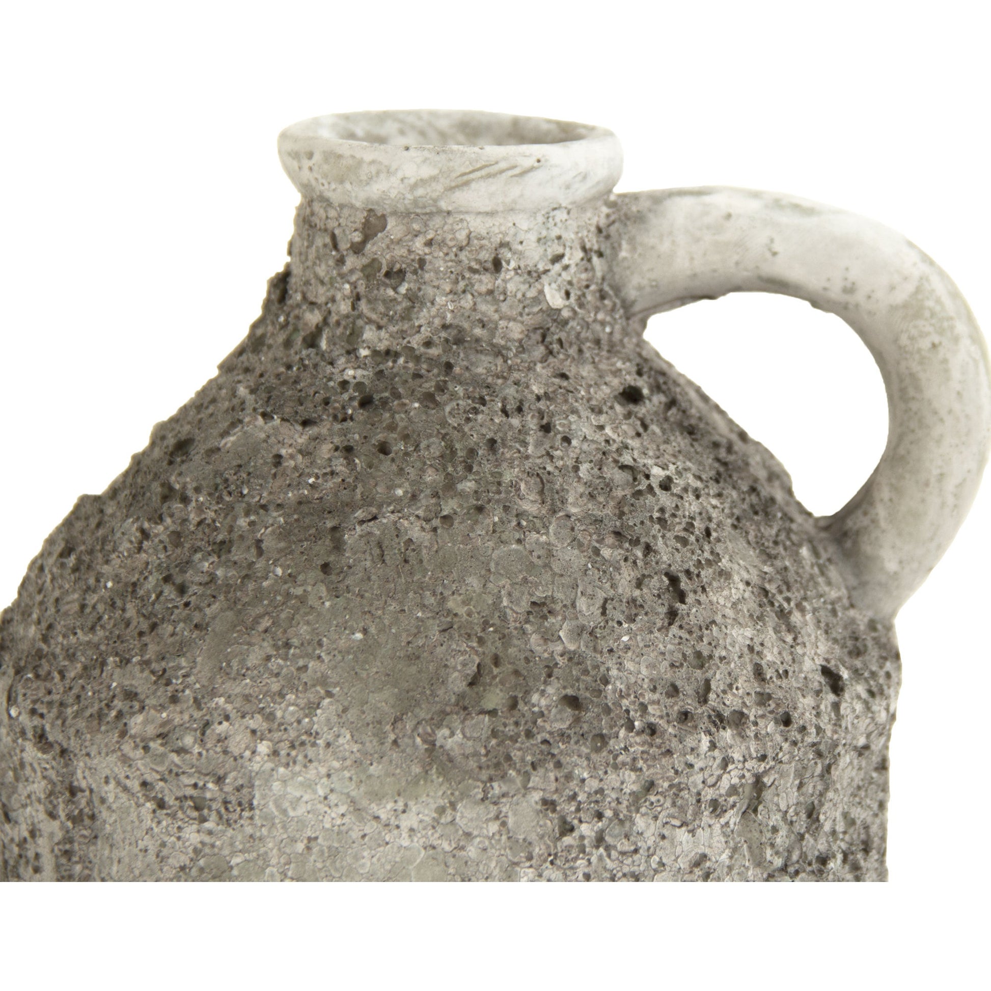 Round Pitcher in Grey by Zentique in gray and polyresin. Made from polyresin in a cottage & farmhouse style.