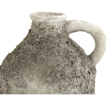 Round Pitcher in Grey by Zentique in gray and polyresin. Made from polyresin in a cottage & farmhouse style.