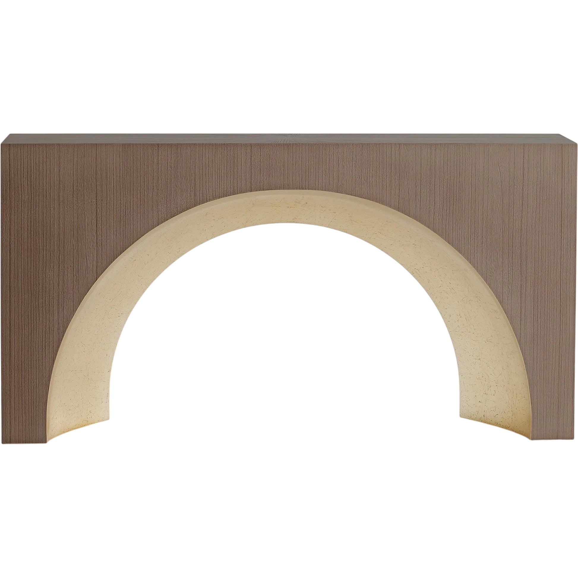 Arches Console by Global Views in nutmeg. Made from mahogany in a transitional style.