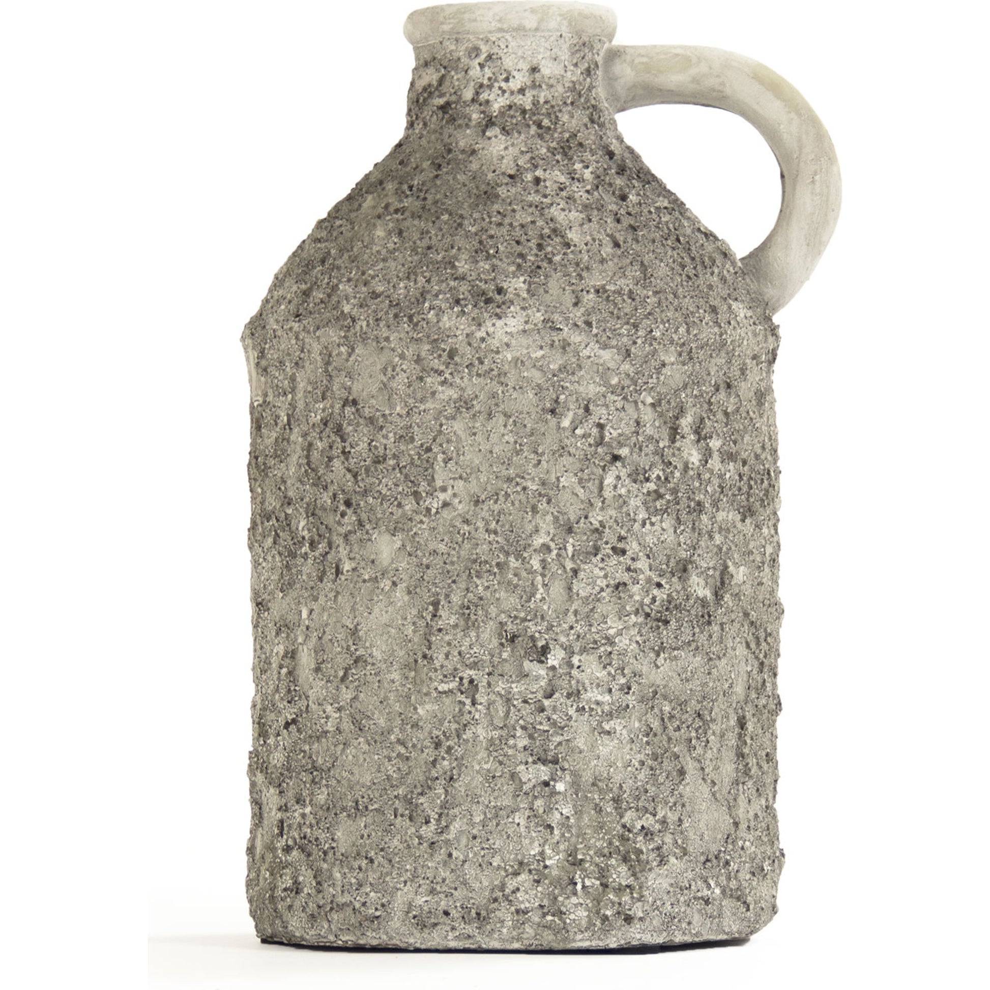 Round Pitcher in Grey by Zentique in gray and polyresin. Made from polyresin in a cottage & farmhouse style.