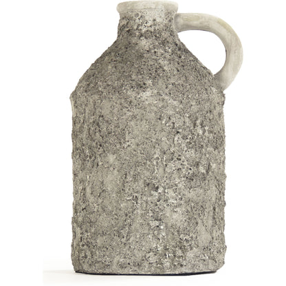 Round Pitcher in Grey by Zentique in gray and polyresin. Made from polyresin in a cottage & farmhouse style.
