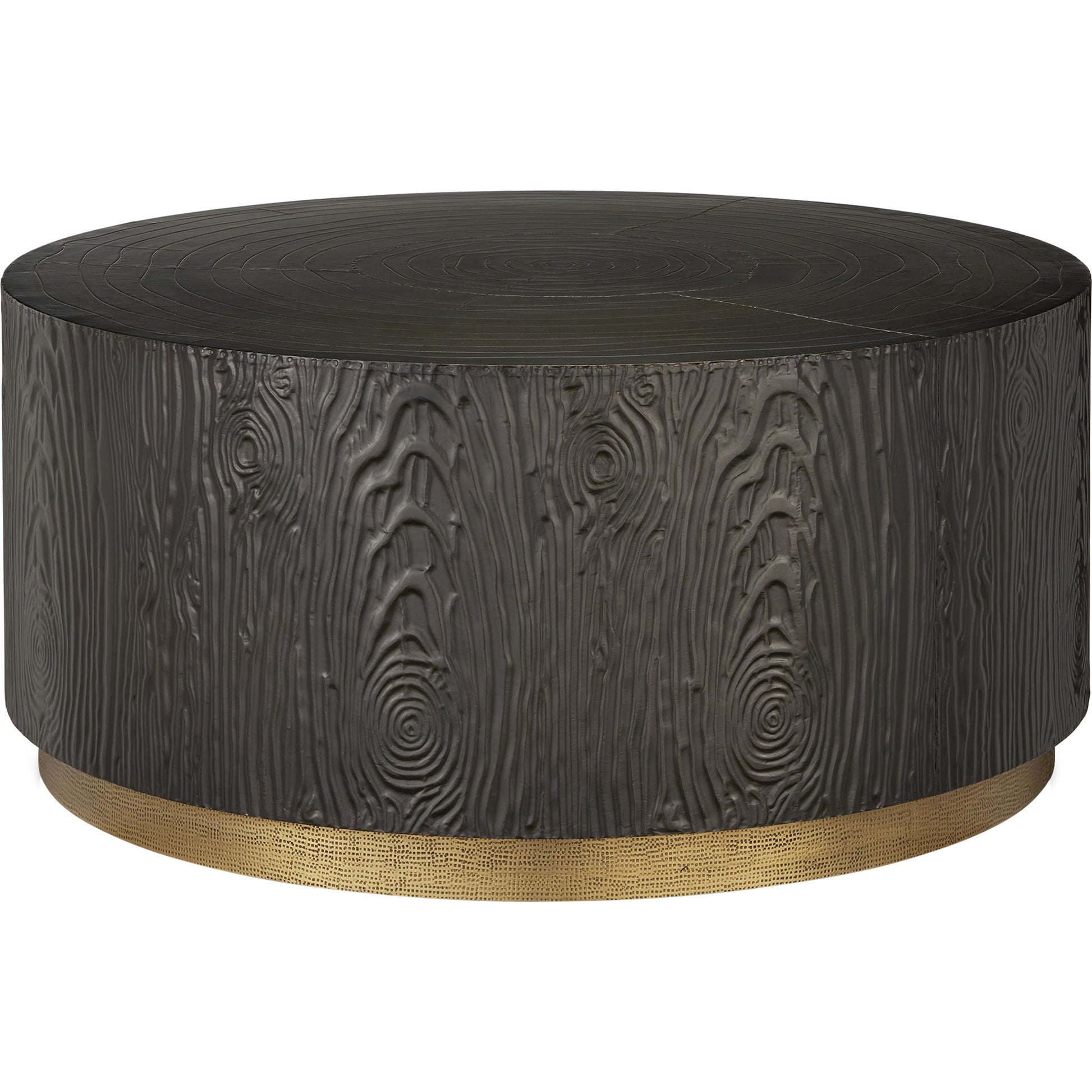 Terra Cocktail Table by Currey and Company in bronze, brass. Made from natural wood, brass in a modern style.