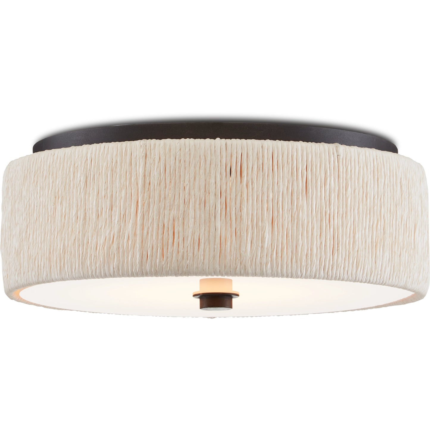 003 SI-1894617 | Primary Silo | Tyrone Flush Mount by Currey and Company in natural, black. Made from wrought iron, paper twine, acrylic in a modern style.