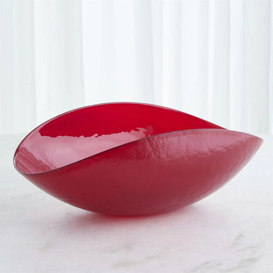 Folded Bowl by Global Views in deep red and copper. Made from unique in a eclectic & global style.