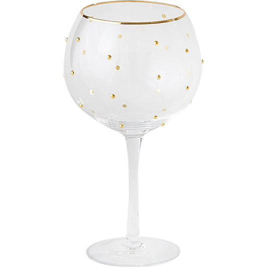 Celebration Goblet Glasses (Set of 6) by Global Views in clear with gold dots. Made from glass in a unique style.