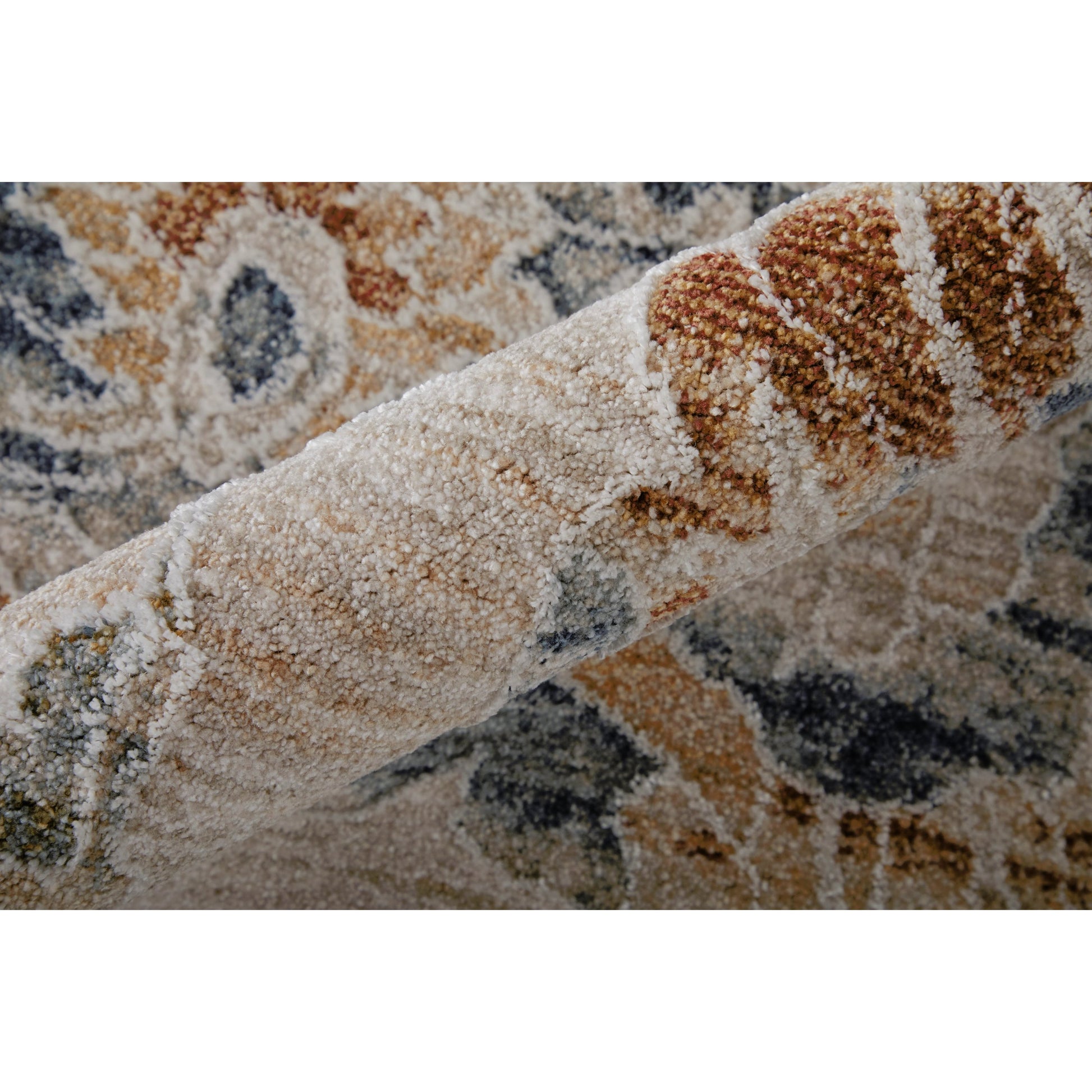Pasha Transitional & Botanical Rug - 39M9F by Feizy in taupe, ivory, blue. Made from polyester in a unique style.