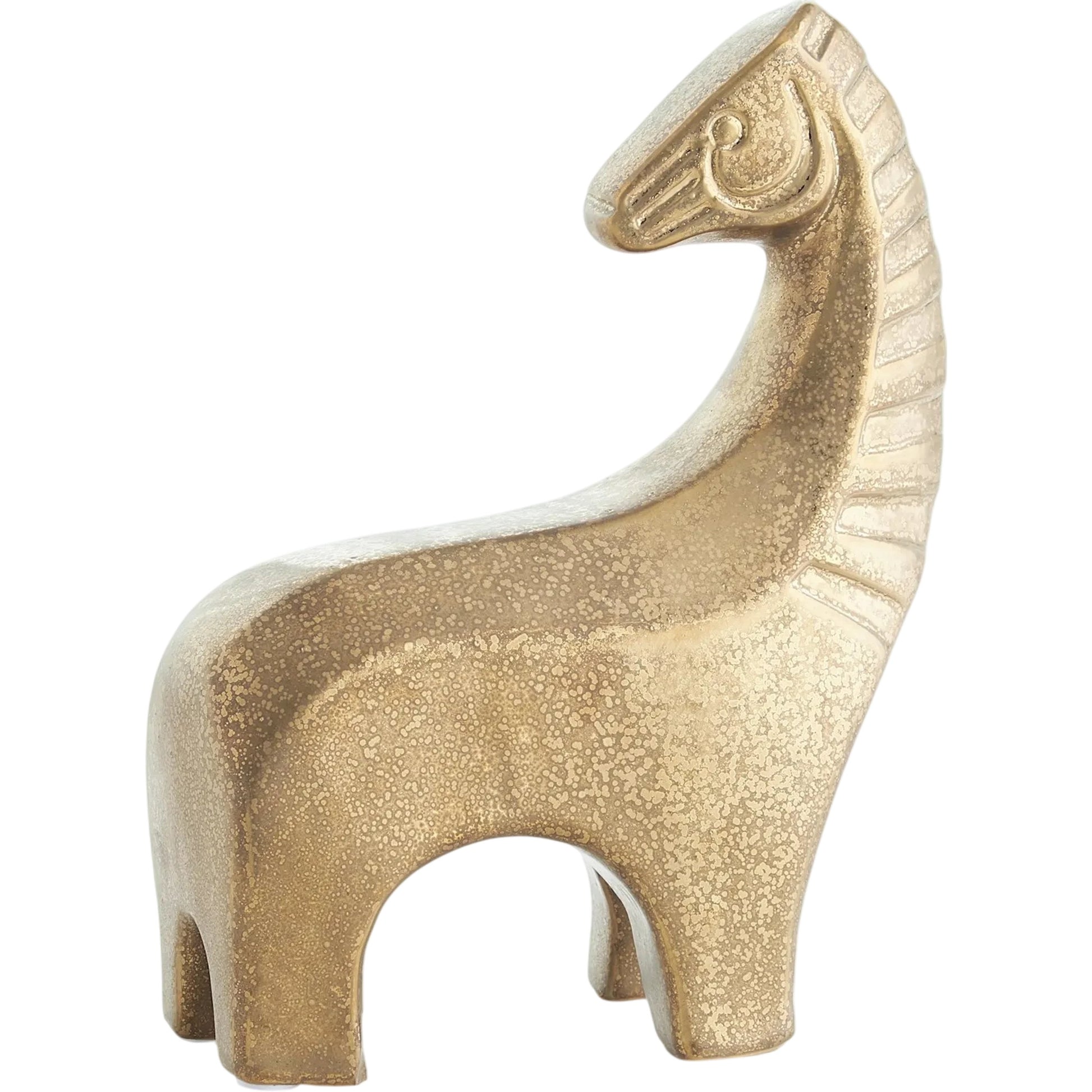 Les Animaux, Cheval by Global Views in matte antique gold. Made from ceramic in a modern style.