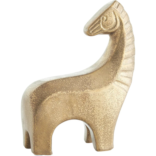 Les Animaux, Cheval by Global Views in matte antique gold. Made from ceramic in a unique style.