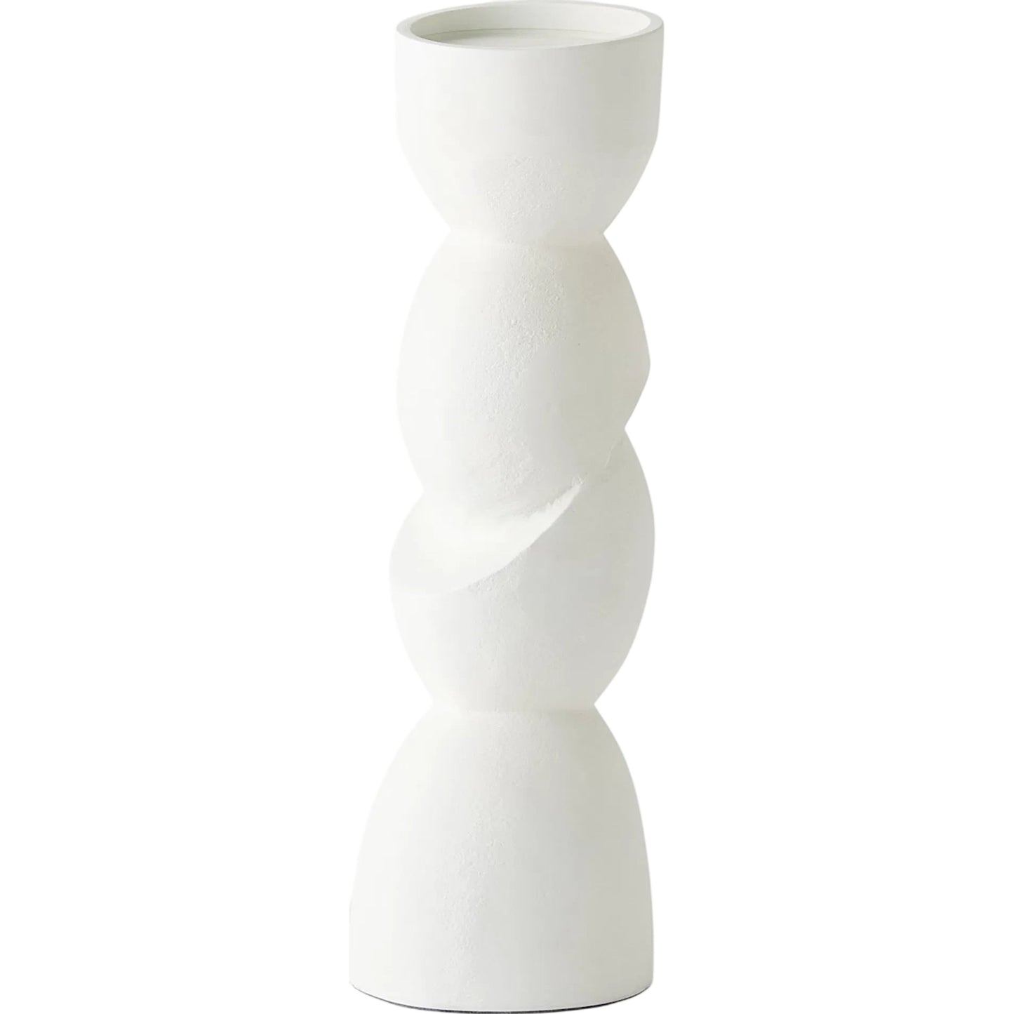 001 SI-2446227 | Primary Silo | Pradier Candle Holder by Global Views in white. Made from aluminum in a modern style.